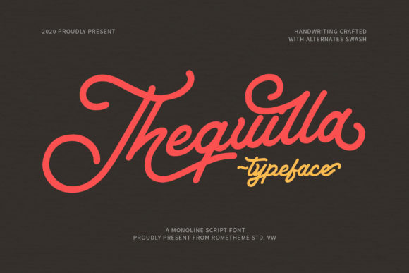 Thequilla Font: A Handwritten Typeface for Editorial Design